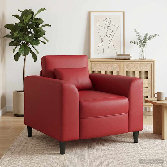 Polițronă Din Piele Ecologică Roșie 90x88x85cm