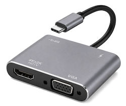 Powertech USB-C Докинг станция с HDMI 4K PD (CAB-UC101) Powertech USB-C Докинг станция с HDMI 4K PD (CAB-UC101)