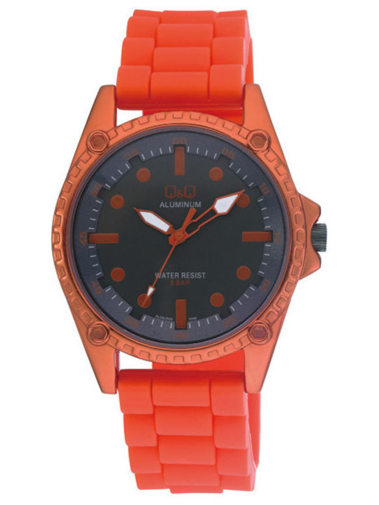 Q&Q Ceas Barbati 40mm Cu Baterie Cu Curea Din Cauciuc Portocalie