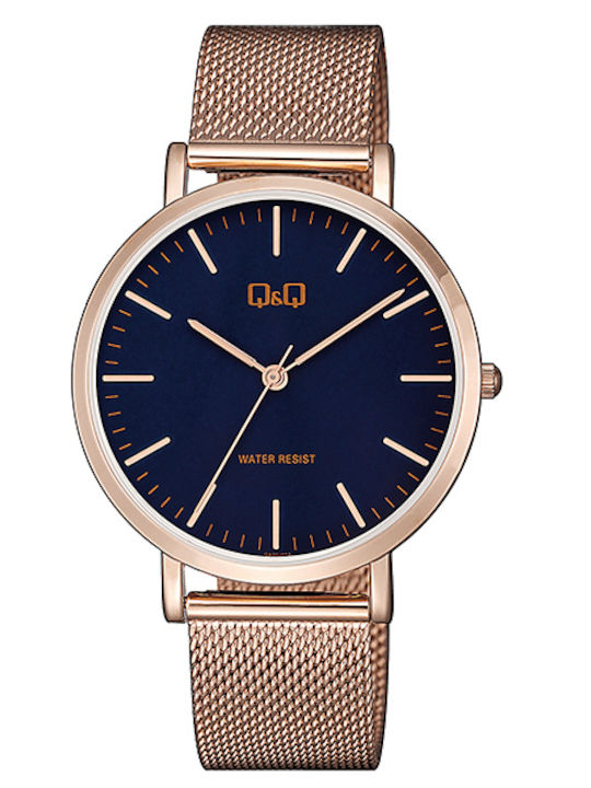 Q&Q Herrenuhr 39mm Batterie Rose Gold