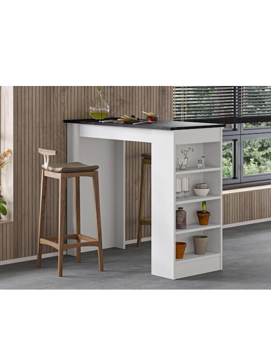 Kailua 2791 Extendable Bar Table Wooden Black Marble 117x54x102cm