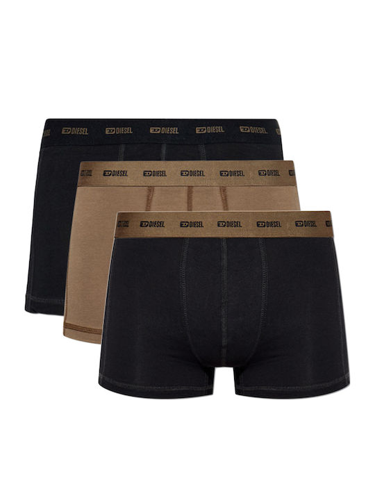 Diesel Ανδρικά Μποξεράκια Καφε- Μαυρο 3Pack