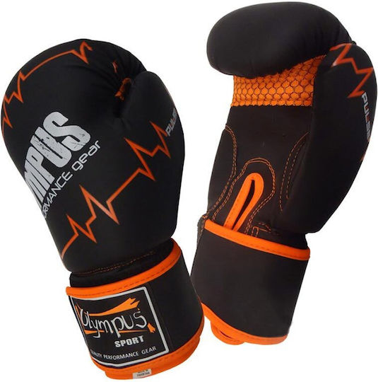 Olympus Sport Pulse Boxing Gloves from Synthetic Leather for Competition Black