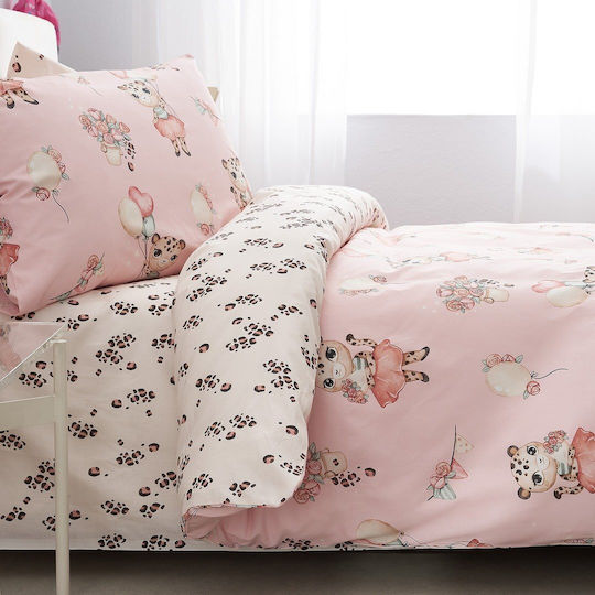Vesta Home Σετ Σεντόνια Μονά με Λάστιχο Βαμβακερά Leopard Leopard 170x260cm 3τμχ