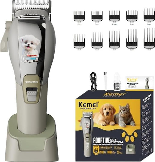 Kemei Professional Rechargeable Stainless Steel Dog Grooming Clipper 8000rpm