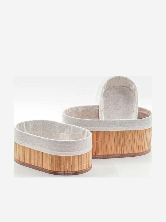 SteweHome Bamboo Brown Storage Basket 22x12cm 3 Pieces
