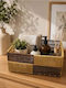SteweHome Καλάθι Αποθήκευσης Rattan Κίτρινο 37x27cm