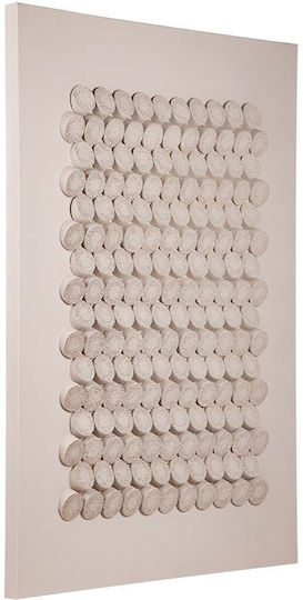 Handgefertigtes Gemälde 812-20122 ESTHETI Segeltuch Kreise Taupe Farbe 90x3.5x120cm