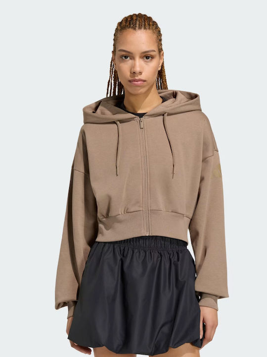 Essentials Damen Sweatshirt mit Kapuze Braun