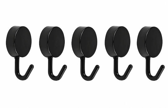 6WM135W5W4 Plastic Hangers with Sticker Black 5 Pieces