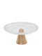 Keskor Glass Gold Cake Stand 23x23x11cm