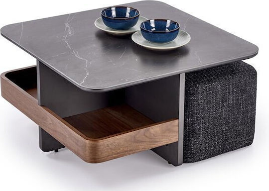 Square Side Coffee Table Houston 2163 Walnut W70xL70xH37cm