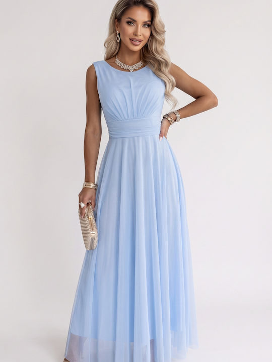 Summer Maxi Dress for Wedding / Christening with Tulle Sky Blue
