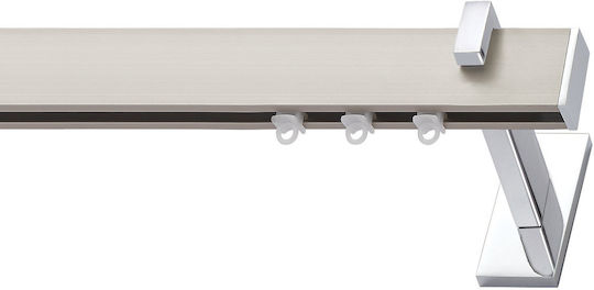 Viometale Cosmos Jessica One-Way Metallic Curtain Track In Silver Colour 360cm 22.05.360.P7