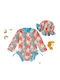 Queen Mother Kinder Badebekleidung Einteilig mit Schirm Orange Mit Blumen