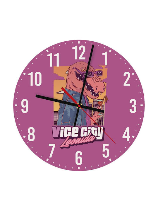 Koupakoupa Παιδικό Ρολόι Τοίχου Vice City Leonida Ξύλινο 30εκ.