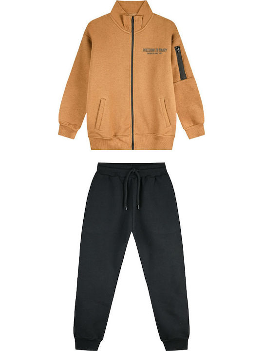 Kids Sweatpants Set Tabac Brown