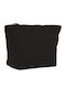 Ubag Lisa Bag Natural Pouch Zipper 100% Brushed Cotton 19.5 X 11.5 + 6cm 400grs Black