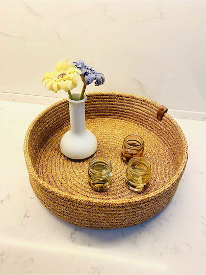 SteweHome Dekoratives Korbweide Korb Mit Deckel Beige 30x8cm