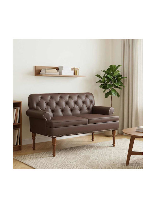Two-Seater Velvet Brown Couch 120x65x77cm