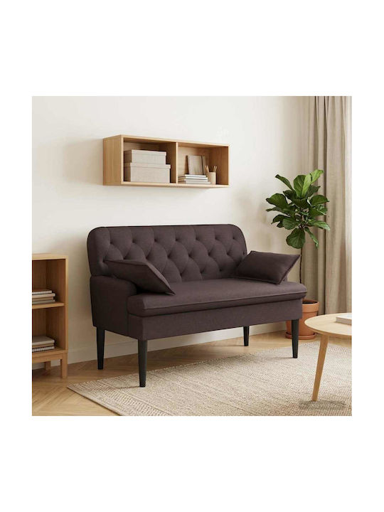 Two-Seater Couch Dark Brown 111x68x80 cm