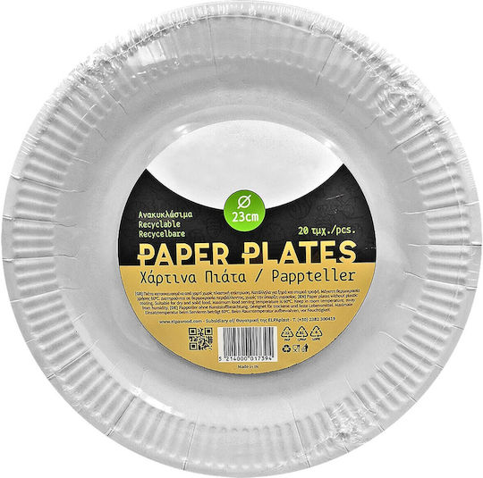 Paper Plates 23cm Pack=20pcs Ø23cm Homie 1002074