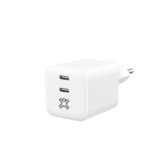 XtremeMac Wireless Charger with 2 USB-C Ports 65W Power Delivery White (XWH-SPC60-03)