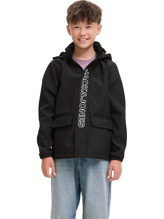 Kids Sports Jacket with Hood Black
