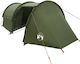 vidaXL Camping Tunnel Mountaineering Tent Green 4 Seasons Waterproof 410x175x105cm
