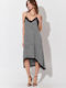 Sommer Midi Kobi­ne­zón Damen­kleid Schwarz S262055-Polka Dot