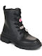 Kids Military Boots with Laces Black