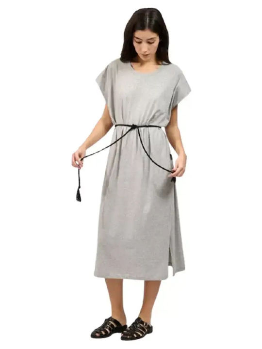 Collectiva Noir Summer Midi T-Shirt Dress Grey