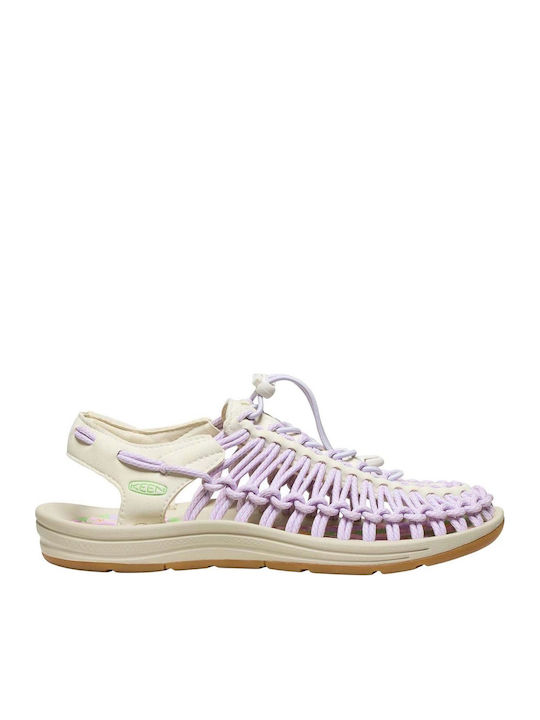 Uneek Flache Sandalen für Damen Sportlich Hellbeige