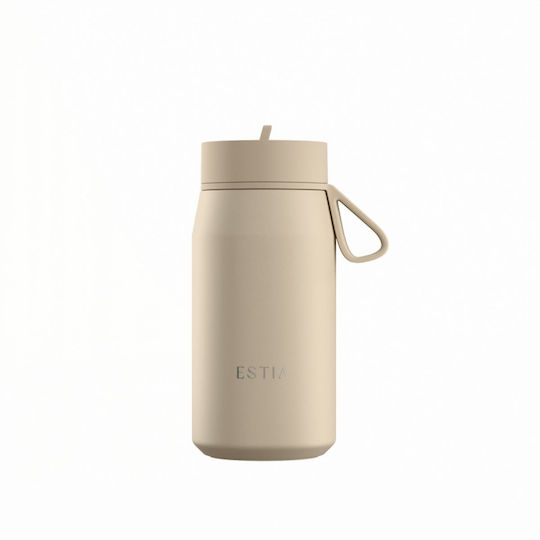 Estia Pulse Save The Aegean Recyclable Thermos Bottle Stainless Steel BPA Free 360ml Dune