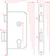 Recessed Lock Jania 72/50 Cylinder Mp Zw 72y5 J