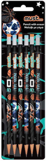 Set Pencil Eraser Must Born To Win Basketball 6 Pieces # 000585196