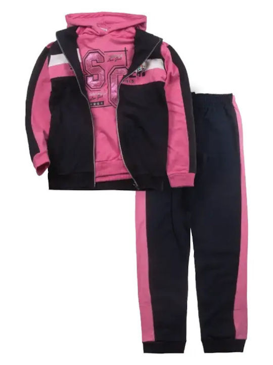 Set Trening Pentru Copii Cu Jachetă Fucsia