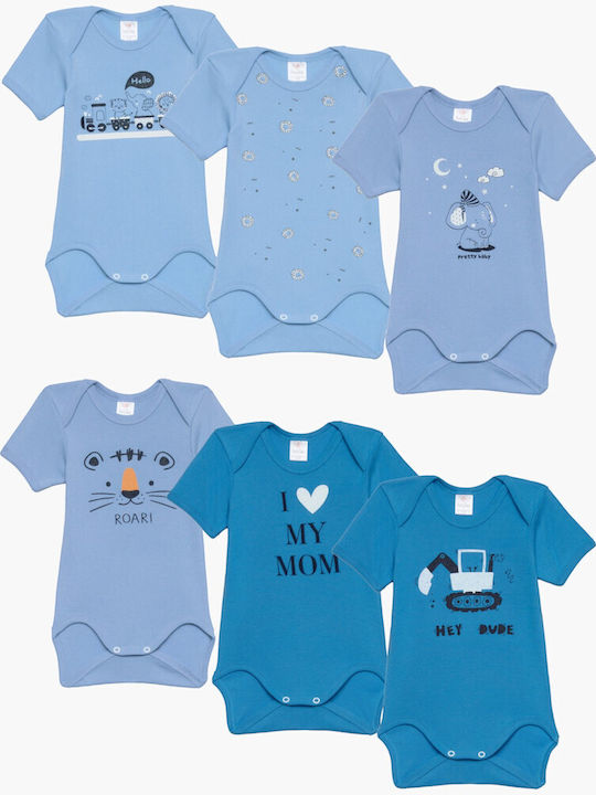 Pretty Baby Set Light Blue Bodysuits 6 Pieces