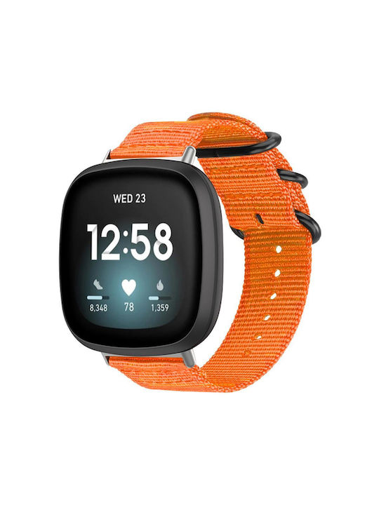 Fitbit Versa 4 3 Sense 2 Sense Xdfind Ring Buckle Nylon Canvas Watch Band Orange