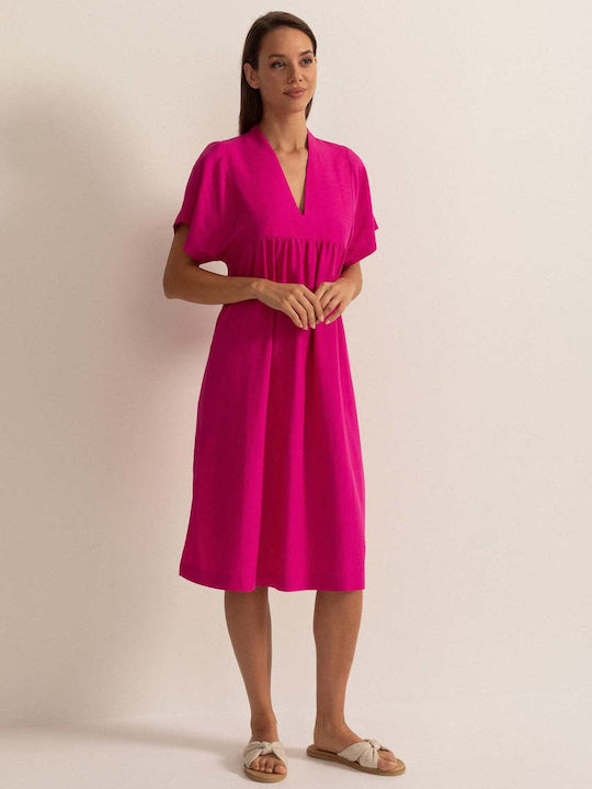 Sommer Midi Hemdkleid Aus Viskose