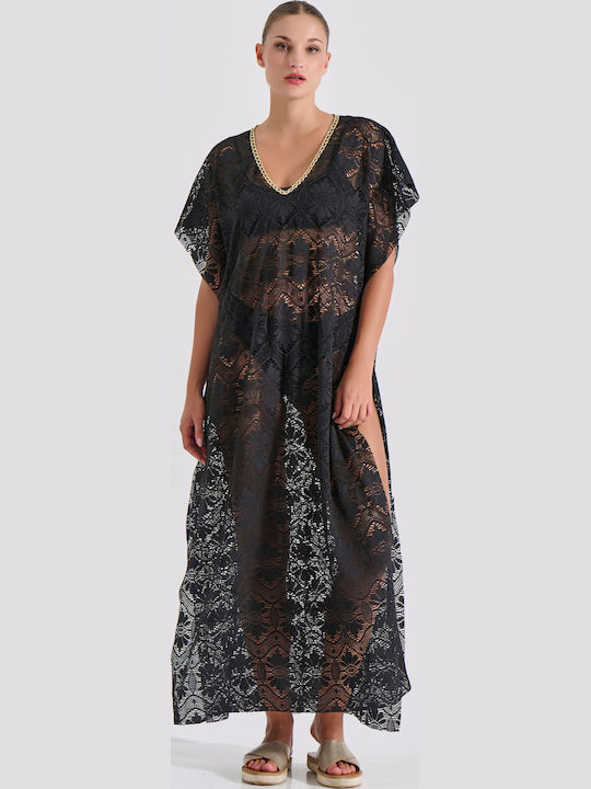 Milena by Paris Women's Maxi Beach Caftan Black