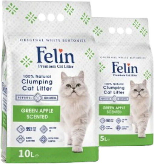 Felin Cat Litter with Green Apple Scent 10lt