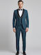 Men's Groom's Suit with Vest Slim Fit Dark Green
