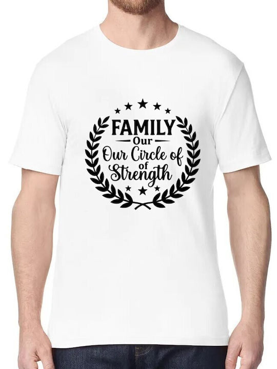 T-shirt Family Our Circle Strength Στεφάνι Αστέρια Pop Culture White