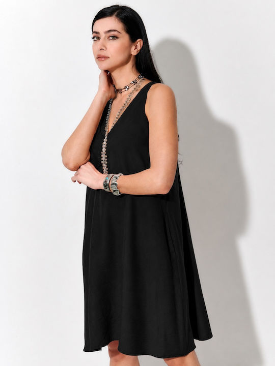 Theros Island Sommer Midi Damenkleid Schwarz S2...