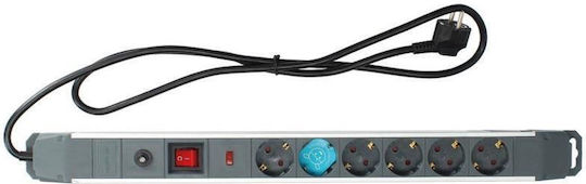 GSC Safety Power Strip 6 Sockets with Switch and 1.5m Cable Grey