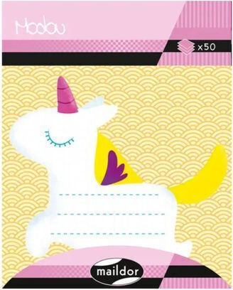 Αυτοκόλλητα Χαρτάκια Post-it Clairefontaine Maildor Modou Unicorn Mi043c 55x70mm 50 Φύλλα