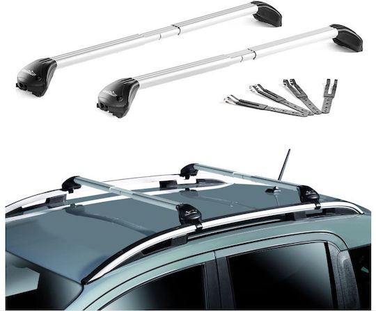 Μπάρες Οροφής Αλουμινίου Green Valley Freeline Universal Railing System Σετ Πόδια Κλειδαριά Ασημί 2 Τεμάχια