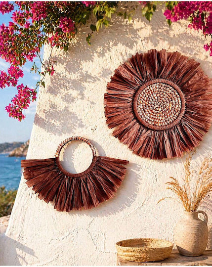 SteweHome Macrame Handmade Brown Fabric Wall Decor 2 Pieces