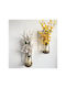 SteweHome Wall Decor Yellow Metal 30x14cm 2pcs
